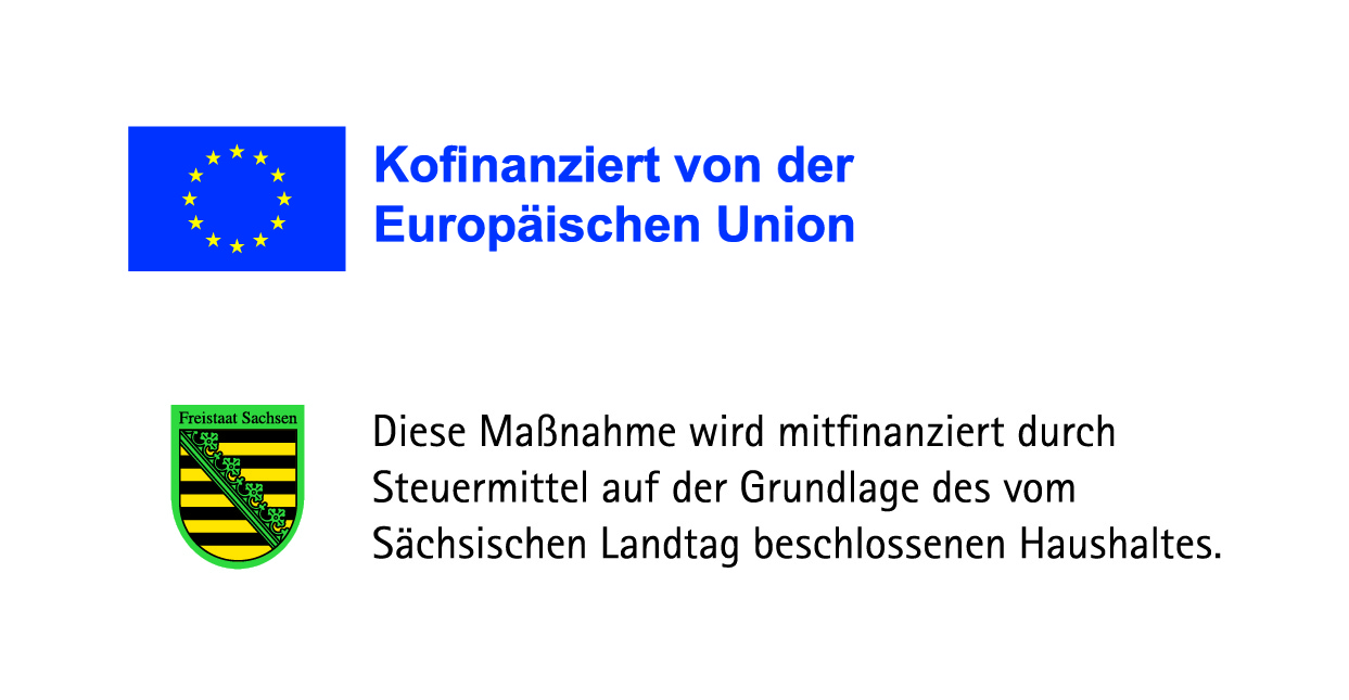 Logos: Europäische Union und Freistaat Sachsen – EFRE/ESF